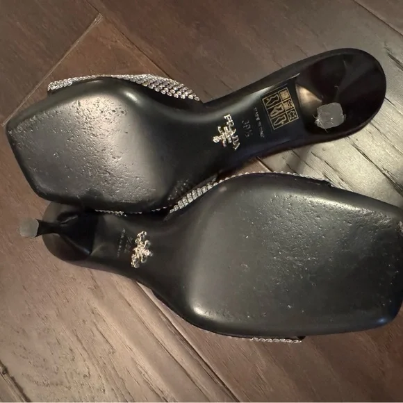 Prada Crystal Embellished open toed mules. - Picture 5 of 11